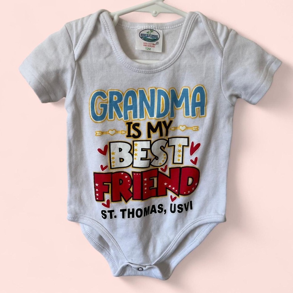 12 Month Infant Baby Boy Girl Ocean Blue Apparel Grandma is my Bestie Onesie